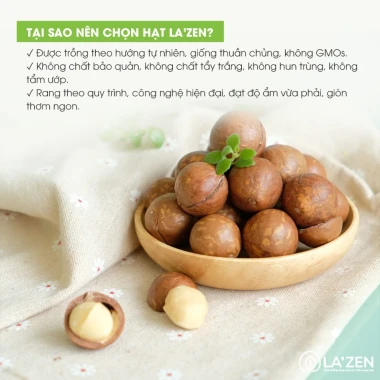 Hạt Macca ăn tết, sấy nứt vỏ, SẠCH, Đăk Lăk 250gr/500gr LOẠI 1 VỤ MỚI đạt VSATTP La'zen