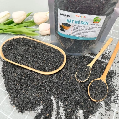 Hạt mè đen quê 250g - Hạt sống, vừng đen, xuất hoá đơn, giá ưu đãi 35k