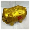 Heo đất giá rẻ màu vàng không kim tuyến - 3 size (nhỏ vừa to), may mắn tài lộc 2