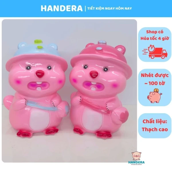 Hình ảnh sản phẩm Heo đất ống tiết kiệm tiền Loopy size nhỏ đáng yêu, giảm giá tới 54.000
