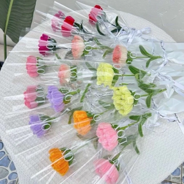 Hoa Cẩm Chướng Bằng Kẽm Nhung - Quà Tặng Trang Trí Lễ Hội, Giá chỉ 23.999đ 2