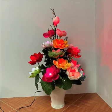 Hoa Mộc Lan Decor 15 bông - Chậu trang trí có đèn phát sáng, giá ưu đãi 625k 2