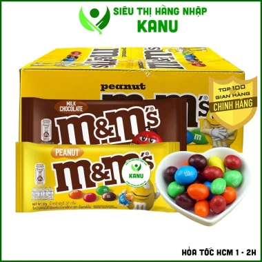 Hộp 24 gói Socola M&M Mỹ nhân đậu phộng sữa – Vị ngọt béo, giá chỉ 299.000