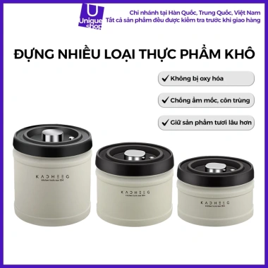 Hộp bảo quản chân không bằng thép không gỉ inox 304, Hộp kín có thể hút chân không bảo quản các loại hạt granola, Hộp đựng cà phê hút chân không