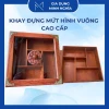 Hộp đựng mứt bánh kẹo Tết gỗ cao cấp hình vuông dát vàng, sang trọng, giá 379,000