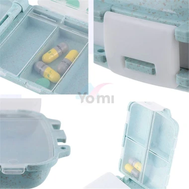 Hộp Đựng Thuốc Chia Ngăn Rơm Lúa Mạch Chống Ẩm Tiện Dụng Du Lịch Giá Rẻ 6