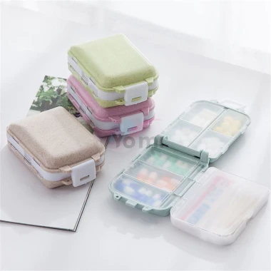 Hộp Đựng Thuốc Chia Ngăn Rơm Lúa Mạch Chống Ẩm Tiện Dụng Du Lịch Giá Rẻ 9