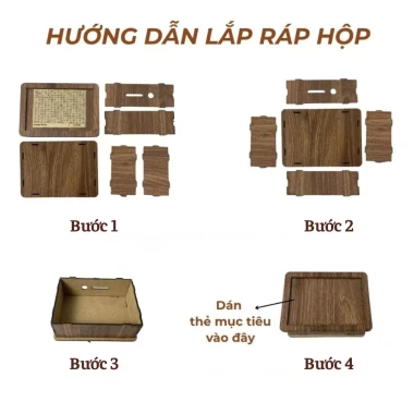 Hộp gỗ tiết kiệm tiền hàng ngày tặng thẻ mục tiêu và kèm bút giúp tiết kiệm dễ dàng hơn 4