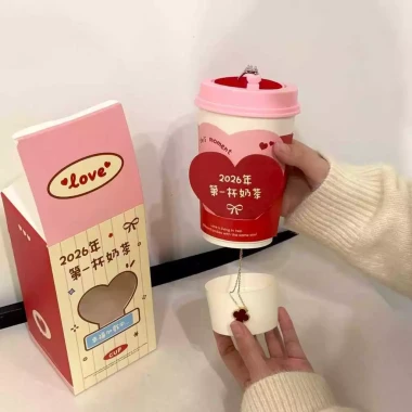 Hộp Lật Bất Ngờ Trà Sữa, Nắp Cốc và Nhẫn - Quà Tặng Ngày Lễ Tình Nhân Đặc Biệt 4 Hộp Lật Bất Ngờ Trà Sữa, Nắp Cốc và Nhẫn - Quà Tặng Ngày Lễ Tình Nhân Đặc Biệt 4
