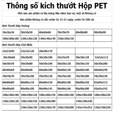 Hộp Mica PET trong suốt Set 10/5 – Đựng nến, bánh, kẹo, quà sinh nhật, event – Giá 45k