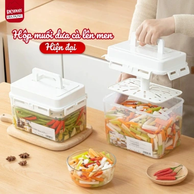 Hộp Muối Dưa Cà Thông Minh Có Nén, Hộp Ngâm Rau Củ Muối Chua, Hộp Đựng Thực Phẩm Nhà Bếp Tiện Lợi Hộp Muối Dưa Cà Thông Minh Có Nén, Hộp Ngâm Rau Củ Muối Chua, Hộp Đựng Thực Phẩm Nhà Bếp Tiện Lợi