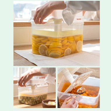 Hộp Muối Dưa Cà Thông Minh Có Nén, Hộp Ngâm Rau Củ Muối Chua, Hộp Đựng Thực Phẩm Nhà Bếp Tiện Lợi 4