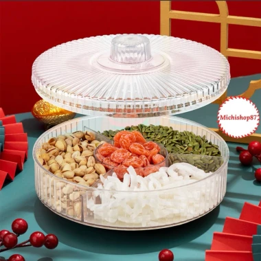Hộp Mứt Tết Trong Suốt 2 Tầng 1 Tầng, Khay Đựng Bánh Kẹo Mẫu Mới 2.026 Giá 120.000 VND