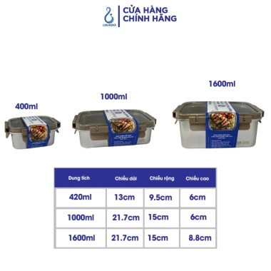 Hộp Thực Phẩm Inox 304 Likado Nắp Trong Suốt 420ml-1.600ml Giá Tốt 144k 3