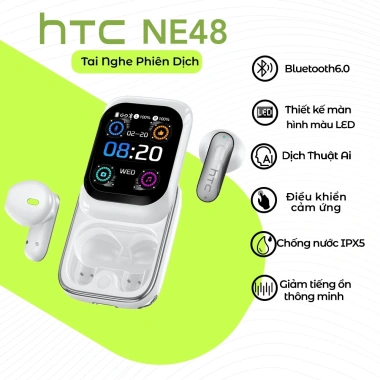 HTC NE48 Tai Nghe Phiên Dịch Tai nghe Bluetooth Màn hình cảm ứng LED 134 Ngôn ngữ dịch HIFI Giảm tiếng ồn Âm nhạc Hradphone có micrô Bluetooth 6.0