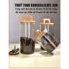 Hũ Thuỷ Tinh Nắp Kín Có Tay Cầm, Lọ Thuỷ Tinh Nắp Gỗ Borosilicate Chịu Nhiệt, Không Chứa Chì Cao Cấp 4