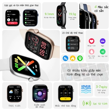 HUAFIT S10 đồng hồ thông minh nghe gọi Nhiều chức năng thể thao Kiểm tra sức khỏe Chống nước IP68 đồng hồ thông minh rẻ 3