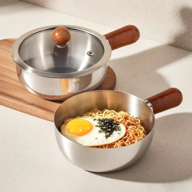 Inox 304 Nồi mini 14cm Gorilla Chef Nấu mì, trứng, cháo, sữa Giá 75,000