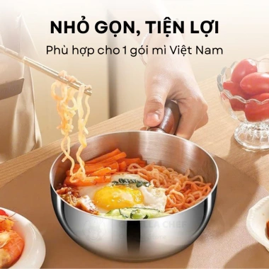Inox 304 Nồi mini 14cm Gorilla Chef Nấu mì, trứng, cháo, sữa Giá 75,000