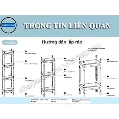Kệ Đa Năng Nhà Tắm 3 Tầng Inochi - Đựng Mỹ Phẩm, Giày Dép, Sách Vở - Giá Cực Rẻ 149k 10