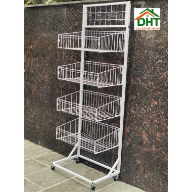Kệ để hàng tạp hoá, Kệ để đồ ăn vặt, Kệ để hàng đa năng có bánh xe