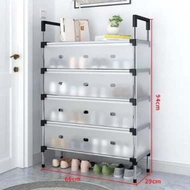 Kệ Giày Dép Inox 5 Tầng Chắn Bụi Gọn Gàng - Giảm 45.000đ 4