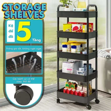 Kệ Nhựa 5 Tầng Có Bánh Xe Đa Năng Giá Rẻ - Kệ Để Đồ Tiện Lợi 4026 Giảm GiáCòn 87101đ 2 Kệ Nhựa 5 Tầng Có Bánh Xe Đa Năng Giá Rẻ - Kệ Để Đồ Tiện Lợi 4026 Giảm GiáCòn 87101đ 2