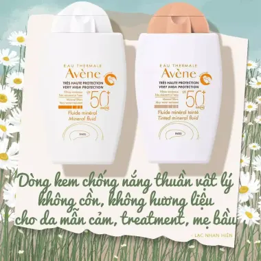 Kem Chống Nắng Avène Thuần Vật Lý Cho Da Nhạy Cảm, Mẹ Bầu Fluide Mineral SPF 50+ Giá Cực Sốc 2