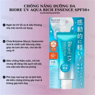 Kem Chống Nắng Biore UV Aqua Rich 70ml - Dưỡng Ẩm, Không Nhờn Rít, Giá Tốt 139k 3