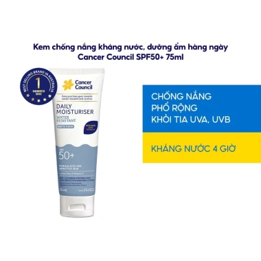 Kem chống nắng Cancer Council Face Day SPF50+ UVA-UVB 75ml, dưỡng ẩm & kháng nước - Giá ưu đãi 275k 4 Kem chống nắng Cancer Council Face Day SPF50+ UVA-UVB 75ml, dưỡng ẩm & kháng nước - Giá ưu đãi 275k 4