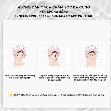 Kem Chống Nắng C.MEDIC+ PRO EFFECT SUN CREAM SPF50 Giảm 12% - Chỉ 395.000đ 30ml Bảo Vệ Da Khỏi Tia UV 7