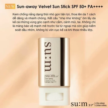Kem Chống Nắng Dạng Thỏi Sum37 Sun-away Velvet Sun Stick SPF50+ 18g Giảm 75k Còn 289k 6 Kem Chống Nắng Dạng Thỏi Sum37 Sun-away Velvet Sun Stick SPF50+ 18g Giảm 75k Còn 289k 6