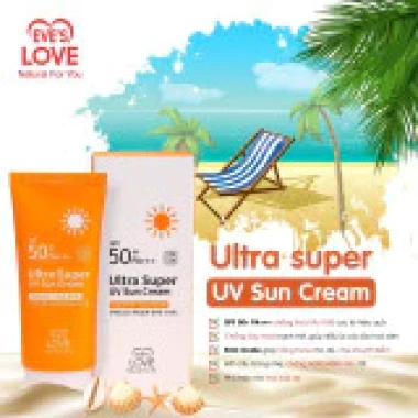 Kem Chống Nắng Dưỡng Trắng Da EVE'S LOVE - Sunscreen 24h SPF 50+/PA+++ (UVA/UVB) Ultra Super 50g UV)3 7 Kem Chống Nắng Dưỡng Trắng Da EVE'S LOVE - Sunscreen 24h SPF 50+/PA+++ (UVA/UVB) Ultra Super 50g UV)3 7