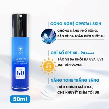 Kem chống nắng IDr Skin Tropical Sunblock SPF 60 PA++++ giá rẻ 765k bảo vệ da toàn diện 2