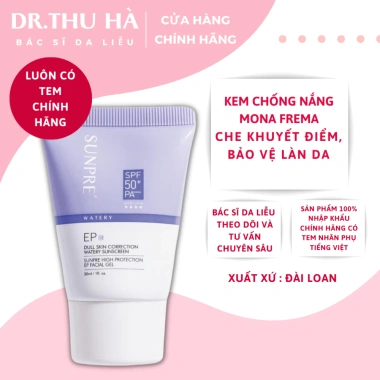 Kem chống nắng Mona Frema Sunpre SPF50+ PA++++ AA/DD Xanh/Tím – Giá 711k (giảm 17%)