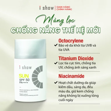 Kem Chống Nắng Nâng Tone Kiềm Dầu I SHOW SPF50 PA++++ 50ml - Dưỡng Da Sáng Mịn Chống Ánh Sáng Xanh