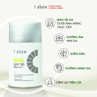 Kem Chống Nắng Nâng Tone Kiềm Dầu I SHOW SPF50 PA++++ 50ml - Dưỡng Da Sáng Mịn Chống Ánh Sáng Xanh