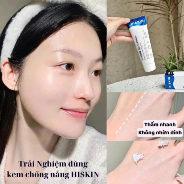 Hình ảnh sản phẩm Kem Chống Nắng Nâng Tông Trắng Hồng HISKIN Suncream SPF50+ PA++++ 60ml