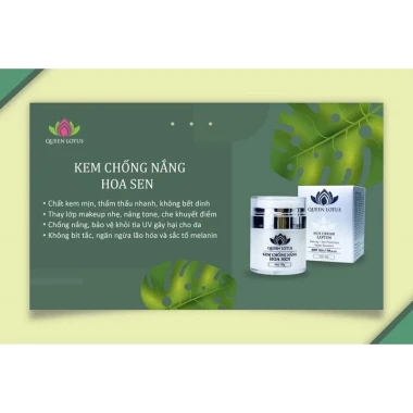 Kem chống nắng QUEEN LOTUS SPF 50++ nâng tone da chống nước giá 549k 6