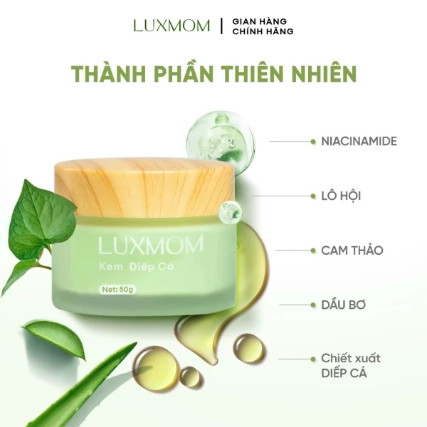 Hình ảnh sản phẩm Kem Diếp Cá Luxmom 50g Hết Mụn Thâm Sạm Dưỡng Trắng Da An Toàn Mẹ Bầu Sau Sinh Giá 149k