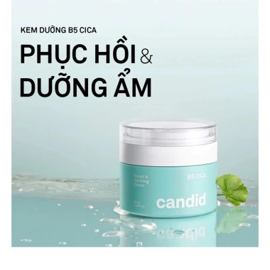 Kem Dưỡng Ẩm Candid B5 CICA 50ml & 10ml – Dưỡng ẩm, làm dịu, phục hồi da, ưu đãi 156.000