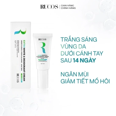 Kem Giảm Thâm Extra White & Rucos Kem Trắng Nách Dưỡng Sáng Da Giảm Thâm Vùng Nách khử mùi Hôi 35g