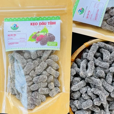 Kẹo dâu tằm Mangline Farm Đà Lạt 250g, đồ ăn vặt thơm ngon mềm dẻo đặc sản Đà Lạt 2 Kẹo dâu tằm Mangline Farm Đà Lạt 250g, đồ ăn vặt thơm ngon mềm dẻo đặc sản Đà Lạt 2