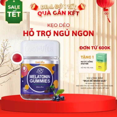 Kẹo Dẻo Melatonin Hỗ Trợ Giấc Ngủ Ngon Sleep Well Gummies & Hỗ Trợ Giảm Căng Thẳng Kết Hợp Vitamin B6 Coolvita Kẹo Dẻo Melatonin Hỗ Trợ Giấc Ngủ Ngon Sleep Well Gummies & Hỗ Trợ Giảm Căng Thẳng Kết Hợp Vitamin B6 Coolvita