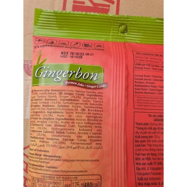 Kẹo gừng dẻo Gingerbon 125g Indonesia giảm giá chỉ 20000đ - Kẹo gừng nhập khẩu ngon 3 Kẹo gừng dẻo Gingerbon 125g Indonesia giảm giá chỉ 20000đ - Kẹo gừng nhập khẩu ngon 3