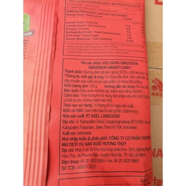 Kẹo gừng dẻo Gingerbon 125g Indonesia giảm giá chỉ 20000đ - Kẹo gừng nhập khẩu ngon 6 Kẹo gừng dẻo Gingerbon 125g Indonesia giảm giá chỉ 20000đ - Kẹo gừng nhập khẩu ngon 6