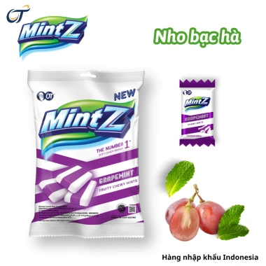 Kẹo mềm bạc hà MintZ 5 vị (Châu Á, Châu Âu, Nho, Anh Đào) - Giảm còn 24.998 VND, hương thơm dài 5