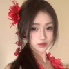 Kẹp tóc Hanfu sườn xám với họa tiết tua rua hoa đỏ - Phụ kiện thời trang giảm giá 5