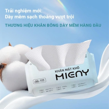 Khăn Cotton Mềm MIENY Dùng 1 Lần Lau Khô, Lau Ướt - Khăn Rút Đa Năng Rửa Mặt, Tẩy Trang, Lau Chùi Không Xơ, Không Mùi 2