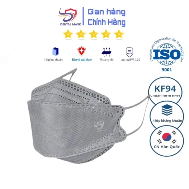 Khẩu trang 4D KF94 4 lớp kháng khuẩn chống UV - Tặng 10 cái - Giá chỉ 105000đ 11